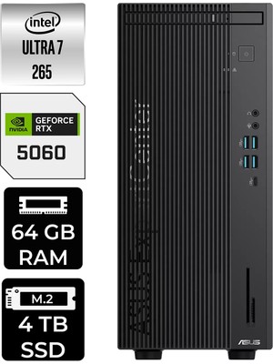 Asus Expertcenter B900MF Core Ultra 7 265 RTX 5060 8GB Masaüstü Bilgisayar 64GB RAM 4TB SSD Win11 Pro + Per4 USB B9000072650010P999