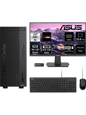 Asus Expertcenter B900MF Core Ultra 7 265 Masaüstü Bilgisayar 96GB RAM 512GB SSD 23.8" FHD FreeDOS + Per4 USB B9000072650010P1161