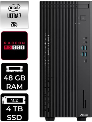 Asus Expertcenter B900MF Core Ultra 7 265 Masaüstü Bilgisayar 48GB RAM 4TB SSD Win11 Home + Per4 USB B9000072650010P474