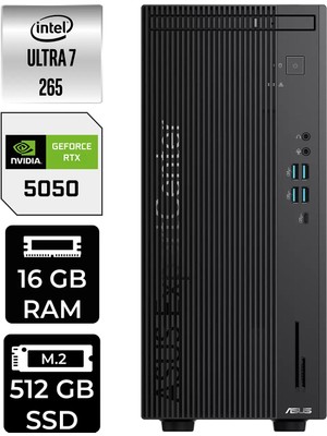 Asus Expertcenter B900MF Core Ultra 7 265 RTX 5050 8GB Masaüstü Bilgisayar 16GB RAM 512GB SSD Win11 Pro + Per4 USB B9000072650010P861