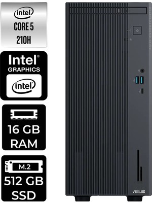Asus Expertcenter P500MV Core 5 210H Masaüstü Bilgisayar 16GB RAM 512GB SSD Win11 Pro + Per4 USB P500C52108512B0DP341