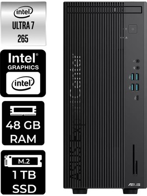 Asus Expertcenter B900MF Core Ultra 7 265 Masaüstü Bilgisayar 48GB RAM 1TB SSD Win11 Home + Per4 USB B9000072650010P352