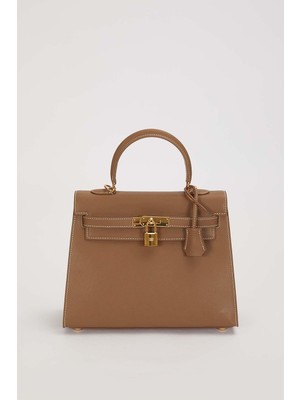 Lêvi D'or Gri Gold Kilit Detay Aksesuarlı El Çantası