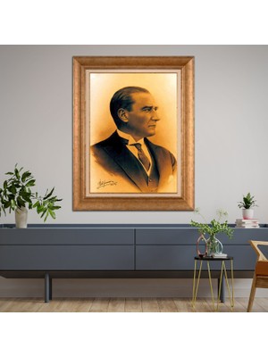 Giyense Altın Varaklı Çerçeveli Paspartulu Tablo NS876