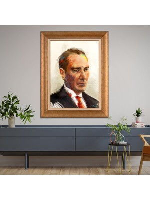 Giyense Altın Varaklı Çerçeveli Paspartulu Tablo NS1204