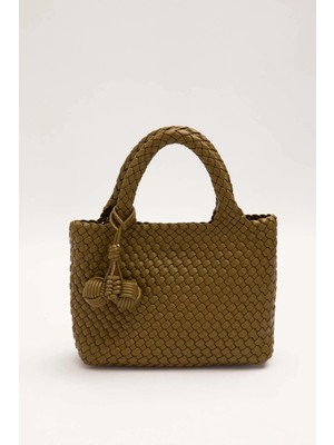 Levidor Yeşil Charmlı Örgü Model El Çantası