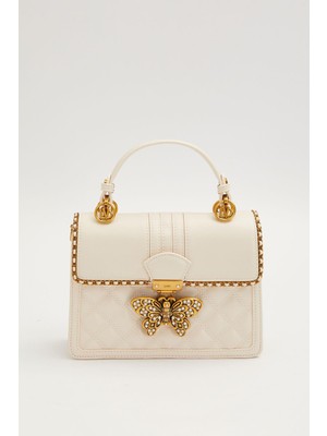 Levidor Krem Kelebek Tokalı El Çantası