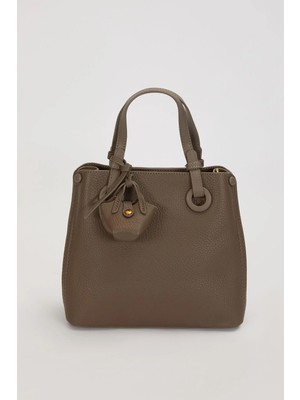 Levidor Gri Mini Çanta Charmlı El Çantası