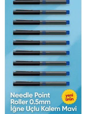 KarmaOfis Iğne Uçlu Roller Kalem 0.5 mm Mavi 9'lu Ekonomik Paket