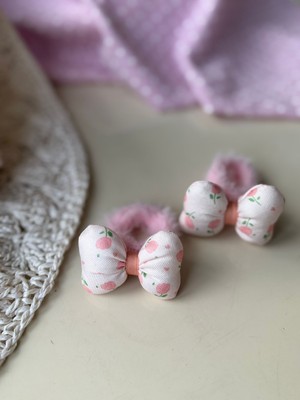 Joinkidz Bowtie Pink Fiyonk Desen Havlu Lastik Toka