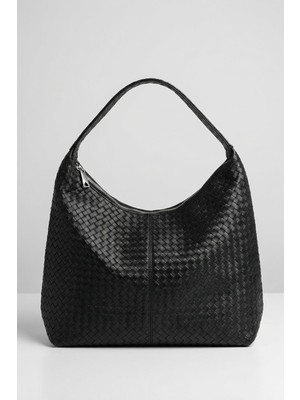 Rays 9230 Fermuarllı Örgülü Çanta Siyah