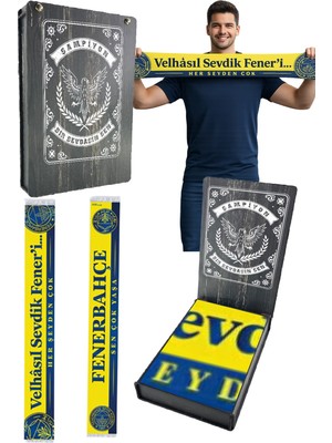 Fenerbahçe Unısex Velhasıl Sevdik Feneri Şal Lazer Kutu Hediyeli