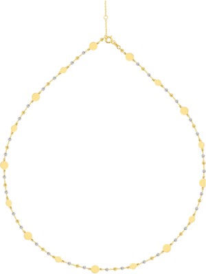 Bolek Jewellery 14 Ayar Altın Minimal Dorika Toplu Detaylı Kolye & Bileklik Seti