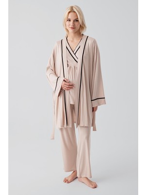 Artış Collection Kısa Kollu Emzirme Bölmeli Ayarlanabilir Bel Esnek Viskoz Hamile Pijama Takım 19317