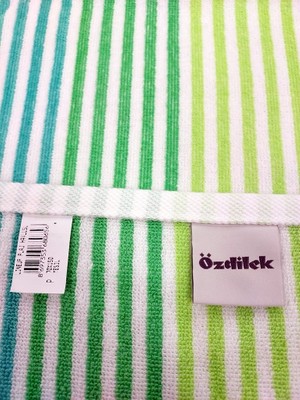 Özdilek Kadife Pamuk Plaj Havlusu (70X150)-LINEUP Yeşil