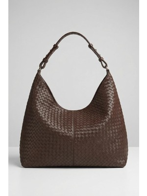 Rays 9230 Fermuarllı Örgülü Çanta Acı Kahve