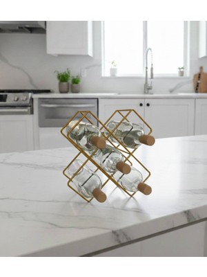 Rack And Cork - Masaüstü Şarap Rafı | 5 Şişe Kapasiteli | Modern Şarap Depolama