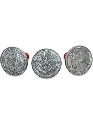 SHC4200 Nordic Ware Bisküvi Damgası, Gümüş, Ahşap Sap, Çeşitli Motifler, Noel Motifleri, NW01236