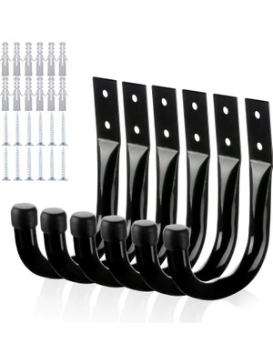 Microcase Duvar Tipi Çok Amaçlı 6in1 Metal Askılık Kanca Seti Siyah AL5438