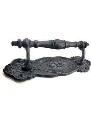 İnura Global Antika Tarz Dekoratif Pirinç Çiçekli Yan Çekme Kapı Kolu - 240X62 Mm, Oksit