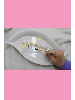 Gökbin Genç Kadın Anne Kız Çocuk Incili Çiçekli Taç