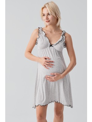 Artış Collection Askılı Kısa Esnek Viskoz Hamile Sabahlık Gecelik Takım 19400