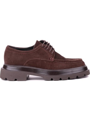 Shoetyle - Kahverengi Hakiki Süet Bağcıklı Günlük Erkek Ayakkabı 115-K432