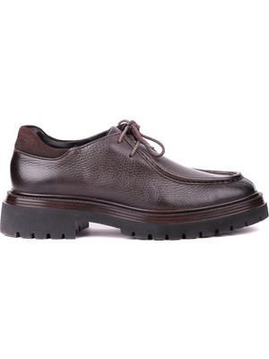 Shoetyle - Kahverengi Hakiki Deri Bağcıklı Günlük Erkek Ayakkabı 115-K600