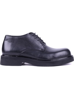 Shoetyle - Hakiki Deri Siyah Renk Kısa Erkek Bot - 666-58-04