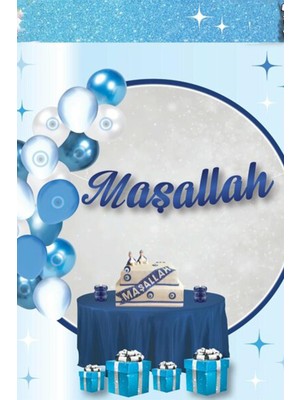 Patladı Gitti Maşallah Yazı Banner Asma Dekor – Kaligrafi Tasarım 210 cm