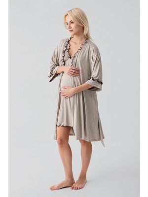 Artış Collection Askılı Kısa Esnek Viskoz Hamile Sabahlık Gecelik Takım 19400