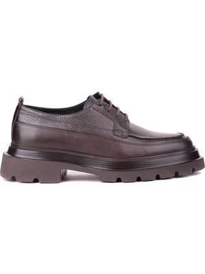 Shoetyle - Kahverengi Hakiki Deri Bağcıklı Günlük Erkek Ayakkabı 115-K609