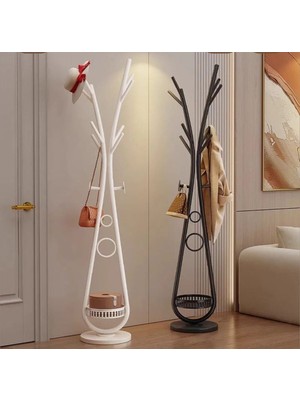 Beyaz Elbise Askılığı Raflı Design Konfeksiyon Askısı Ayaklı Askılık 30*170 cm