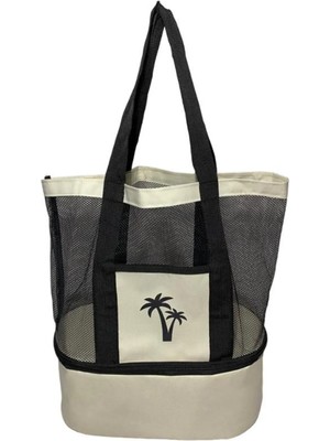 FIESSE Plaj Çantası Soğuk Serin Sıcak Tutucu Bölmeli Buzluklu Termos Çanta Kamp Piknik Tatil