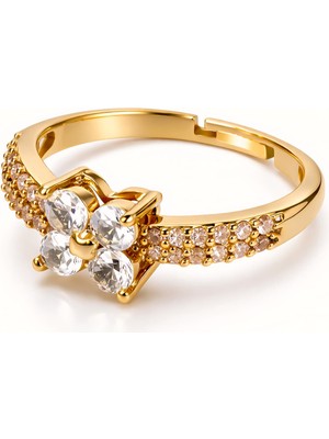 Formzen 316L Paslanmaz Çelik Zarif Işıltı Zirkon Taşlı Ayarlanabilir Yüzük – Modern & Şık Tasarım