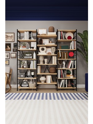 Asra Trend 6 RAFLI METAL KİTAPLIK ÜÇ MODÜL