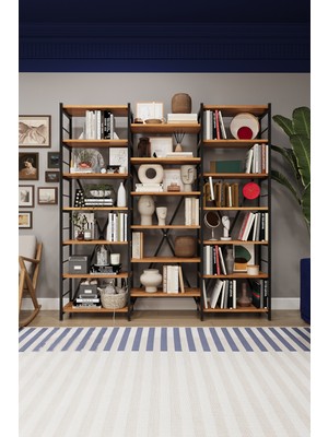 Asra Trend 6 RAFLI METAL KİTAPLIK ÜÇ MODÜL