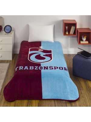 Taç Taraftar Lisanslı -Trabzonspor Parçalı- Tek Kişilik Battaniye (160X220)