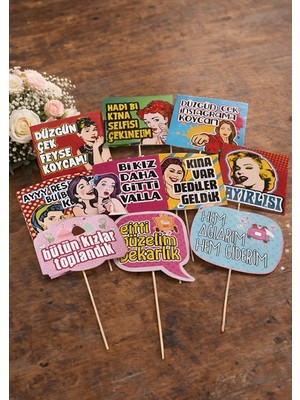 Bi Tutam Mutluluk Kına Gecesi, Bekarlığa Veda, Nişan Konuşma Balonları 10 Adet