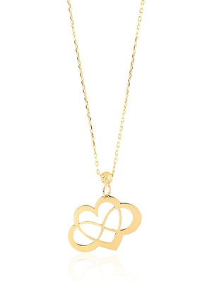 Gekas Kuyumculuk 14 Ayar Altın Sonsuz Kalp Kolye