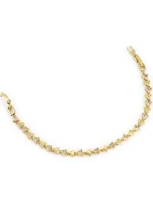 Sacha Üçgen Zirkon Taş ve Plaka Sıralı Bileklik