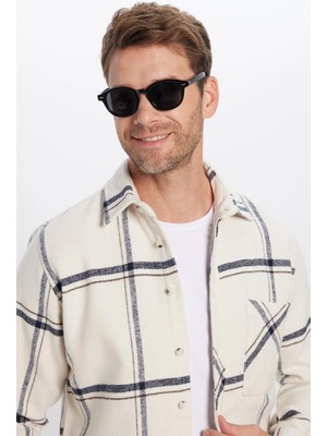 Tudors Erkek Slim Fit Dar Kesim Uzun Kollu Kareli Tek Cepli Kışlık Oduncu GömleK