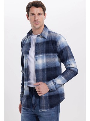 Tudors Erkek Slim Fit Dar Kesim Kareli Kışlık Oduncu Gömlek