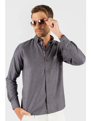 Tudors Klasik Fit Rahat Kesim Poplin Oxford Erkek Gömlek