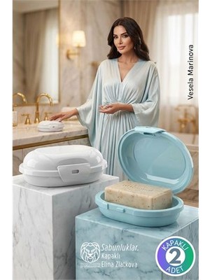 Modern Banyo Tasarımı: 2 Li Premium Sızdırmaz Kapaklı Sabunluk Seti - Hijyenik Seyahat Kutusu