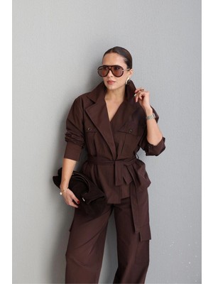 Purple By Banu Kargo Cep Pantolon Ceket Takım