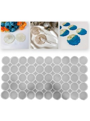 Epoksi Silikon Kalıp Geode Tırtıklı Kenar Magnet Kalıbı 7 cm 50 Li