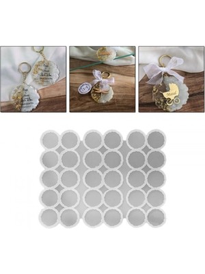 Epoksi Silikon Kalıp Tırtıklı Geode Anahtarlık Kalıbı 5.8 cm 30 Lu