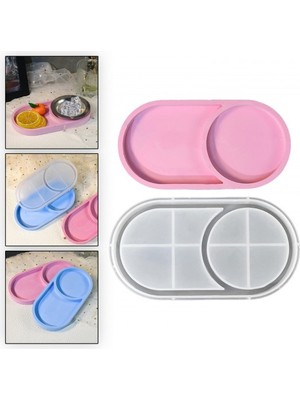 Epoksi Silikon Kalıp Oval Mini Tepsi Yuvarlak Bölmeli 18.4x9.9 cm