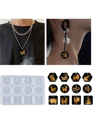 Epoksi Silikon Kalıp 12 Farklı Hayvan Kolye Küpe Kalıbı